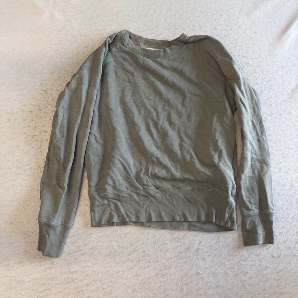 Our Legacy Sweatshirt Mens XS Sage Green Cotton Silk Raglan Sleeve